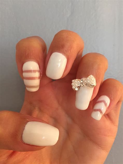 white bow nails nails inspiration creative nail designs nails