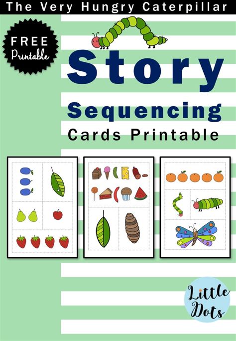 hungry caterpillar theme  story sequencing cards printab