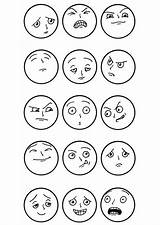 Facial Coloring Expressions Printable Pages sketch template