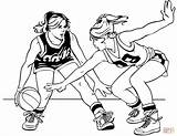 Basketball Coloring Girls Pages Printable Drawing Sports sketch template