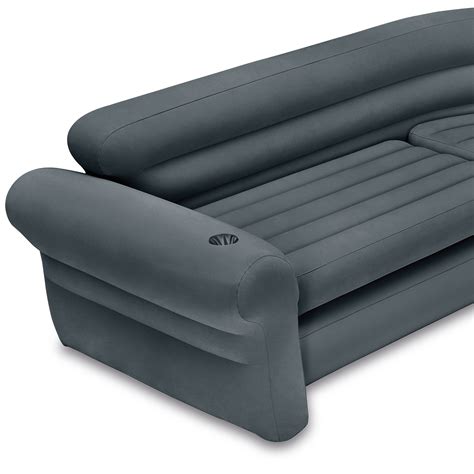 intex inflatable corner couch sectional sofa  pull  twin air bed sleeper  ebay