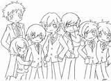 Ouran Coloring Pages Host Club Template Lineart sketch template