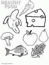 Coloring Healthy Food Pages Printable Foods Picnic Sheets Unhealthy Protein Health Children Preschool Colouring Sheet Print Group Template Kids Grains sketch template