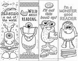 Bookmarks Monster Doodle sketch template