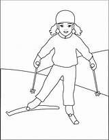 Coloring Pages Skiing Girl Kids Print Little Christmas Coloringpages Winter Popular Books Index Cartoons Choose Board Printable sketch template