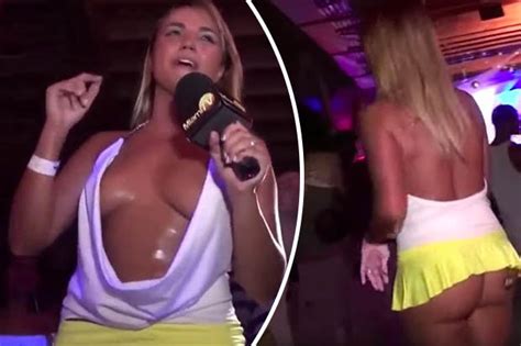 sexy tv presenter ditches her clothes to fit in with crowd at notor scoopnest