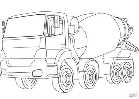 cement truck coloring page pin  alekhya sekhar  drawing