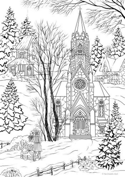 church printable adult coloring page  favoreads coloring book pages