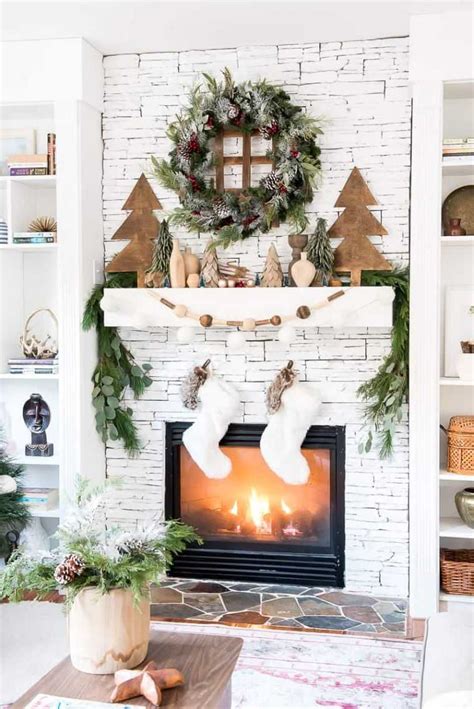 deco cheminee de noel moderne  chaleureuse transformez votre foyer en point focal de