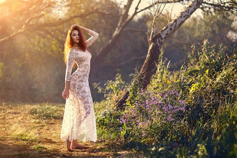 Wallpaper Sunlight Forest Women Outdoors Redhead Model Nature