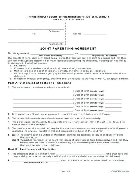 sample  custody agreement letter