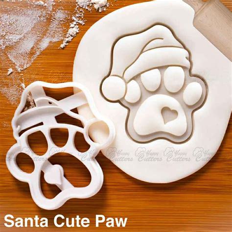 santa cute paw cookie cutter biscuit cutters heart realistic paws