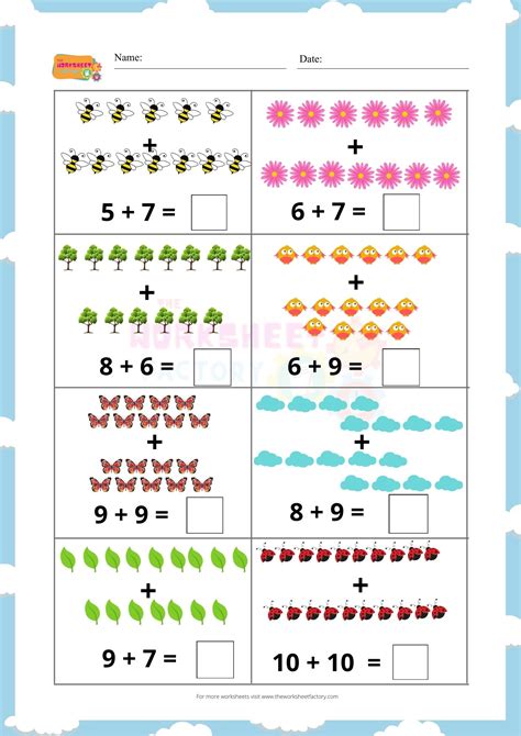 picture addition worksheets