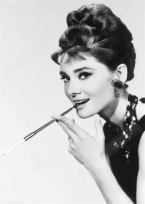 Audrey Hepburn Poster Smoking Fashion Icon Rare Photo Sex