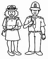 Police Coloring Pages Officer Policeman Uniform Kids Color Cop Drawing Printable Clipart Policemen Security School Man Guard Station Cartoon Women sketch template