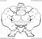 Ogre Tough Buff Cartoon Clipart Outlined Coloring Vector Thoman Cory Royalty Template sketch template