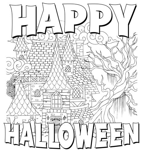 printable coloring pages  adults halloween coloring pages