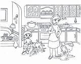 Kitchen Coloring Pages Room Print Do If sketch template