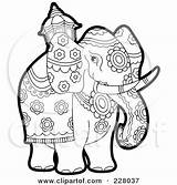 Elephant Coloring Outline Clipart Pageant Illustration Royalty Perera Lal Rf sketch template