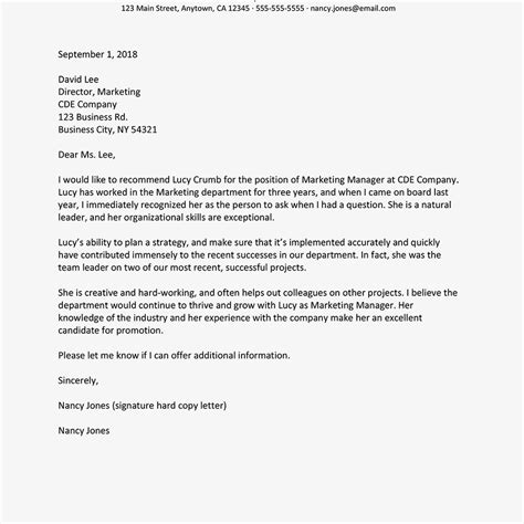 promotion reference letter templates sample list templates
