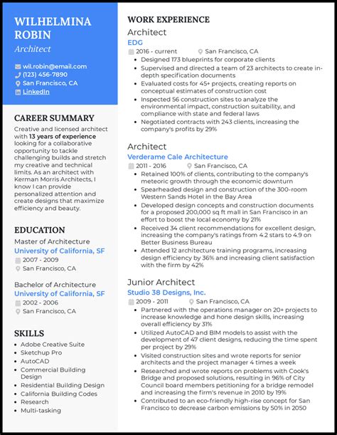 architecture resume examples   resume worded vrogue