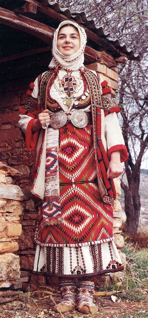 europe portrait of a macedonian bride wearing a traditional wedding dress skopska blatija