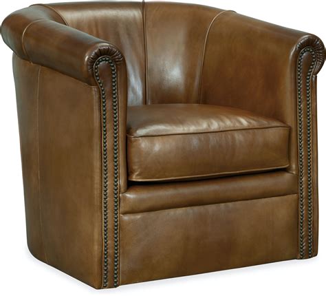 hooker furniture living room axton swivel leather club chair cc sw