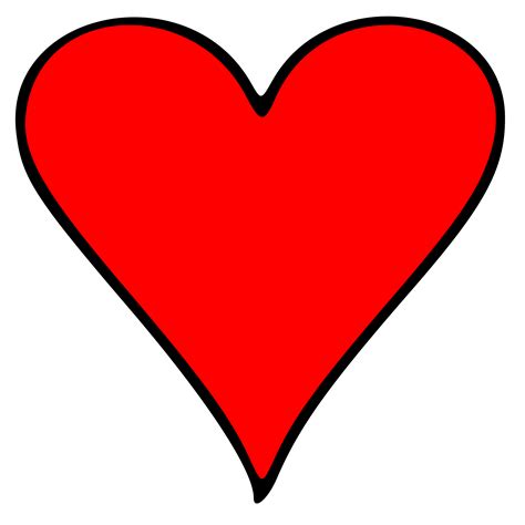 clipart outlined heart playing card symbol