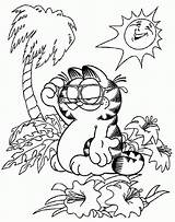 Coloring Summer Pages Printable Garfield sketch template