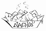 Nachos Nacho Coloring Colour Libre Pages Kids Template Sketch Food sketch template