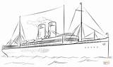 Boat Coloring Steamship Draw Drawing Pages Ships Boats Step Pencil sketch template