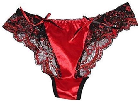 The Good Life Beautiful Sexy Red Satin And Lace Ladies Panties Thong G