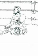 Punk Coloring Wwe Cm Pages Champ Deviantart Popular sketch template