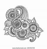 Zentangle Pattern Background Henna Paisley Doodle Circle Vector Mehndi Floral Coloring Ethnic Adults Shutterstock Doodles Kids Tribal Book Stock Pages sketch template