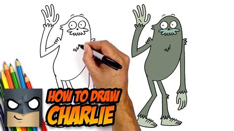 how to draw we bare bears charlie step by step tutorial youtube