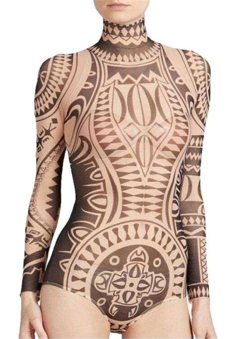 Women S Bandage Tattoo Print Jumpsuit African Bodyart In