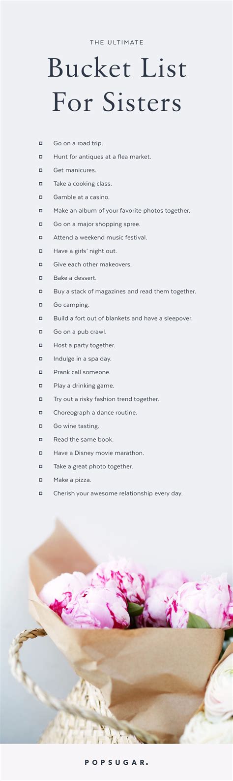 bucket list for sisters popsugar love and sex