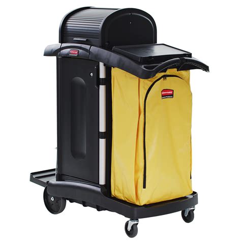 rubbermaid commercial high security janitorial cleaning cart  doors