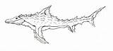 Dinoshark Lineart sketch template