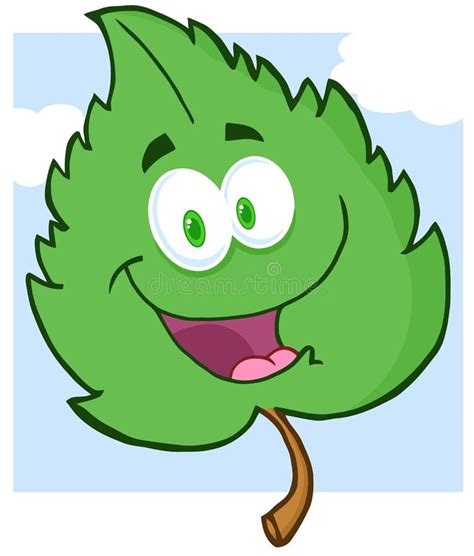 personaje de dibujos animados verde de la hoja ilustracion del vector ilustracion de agua
