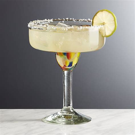Frida 16 Ounce Colorful Margarita Glass Reviews Crate And Barrel