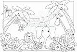 Safari Coloring Pages Color Getdrawings Jungle Kids Getcolorings sketch template