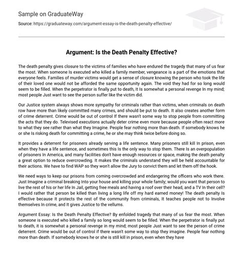 argument   death penalty effective argumentative essay essay