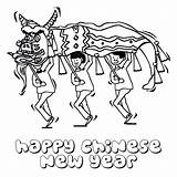 Chinese Coloring Year Pages Food Lion Dance Printable Years Color Happy Drawing Eve Talent Show Festival Lunar Dragon Kids Lanterns sketch template