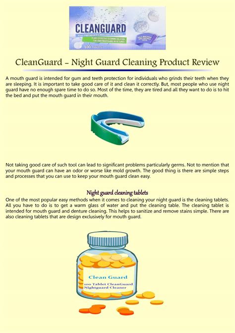 clean night guard daily    clean  night guard