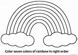 Rainbow Coloring Pages Printable Colors Preschool Kids Clipart Rainbows Seven Colouring Colours Print Color Freekidscoloringpage Gold Library Pdf Birthday Total sketch template
