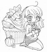 Chibi Coloring Yampuff Girl Spice Cupcake Pages Food Pumpkin Coloriage Girls Anime Ice Printable Sheets Manga Cupcakes Cream Deviantart Drawings sketch template
