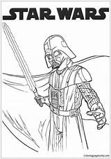Darth Vader Laser Sword Pages Coloring Color sketch template