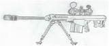 Sniper Barrett Barret Rifles sketch template