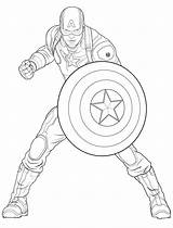 Captain America Coloring Pages Kids Easy sketch template